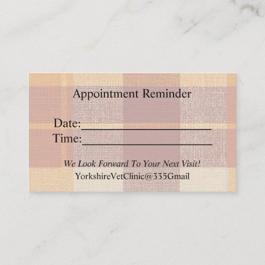 Fall Veterinary  Visitenkarte (Rückseite)