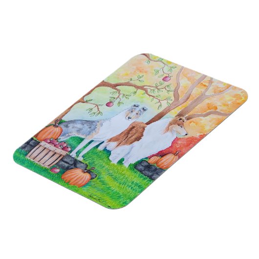 Fall Vibe Collie Magnet (Linke Seite)