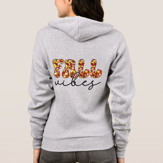 Fall Vibes Autumn Blätter Print Hoodie (Rückseite)