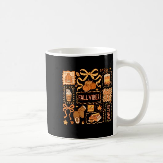 Fall Vibes Autumn Coquette Pumpkin Thanksgiving Co Kaffeetasse (Rechts)