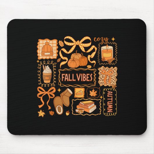 Fall Vibes Autumn Coquette Pumpkin Thanksgiving Co Mousepad (Vorne)