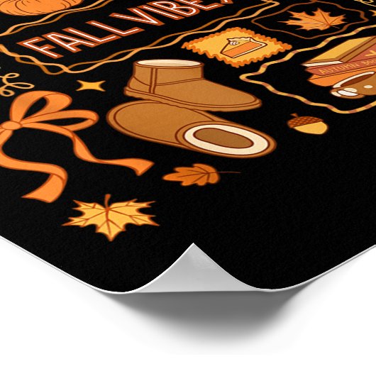 Fall Vibes Autumn Coquette Pumpkin Thanksgiving Co Poster (Ecke)