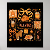 Fall Vibes Autumn Coquette Pumpkin Thanksgiving Co Poster (Vorne)