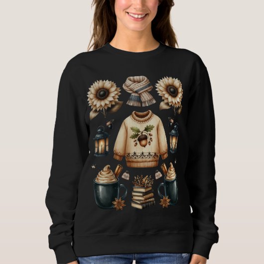 Fall Vibes Autumn Thanksgiving Pumpkin Holiday Sweatshirt (Vorderseite)