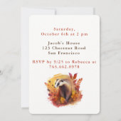 Fall vibes Badger - Einladungskarte zum Geburtstag Einladung (Rückseite)