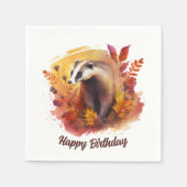Fall vibes Badger - Geburtstag Serviette (Vorderseite)