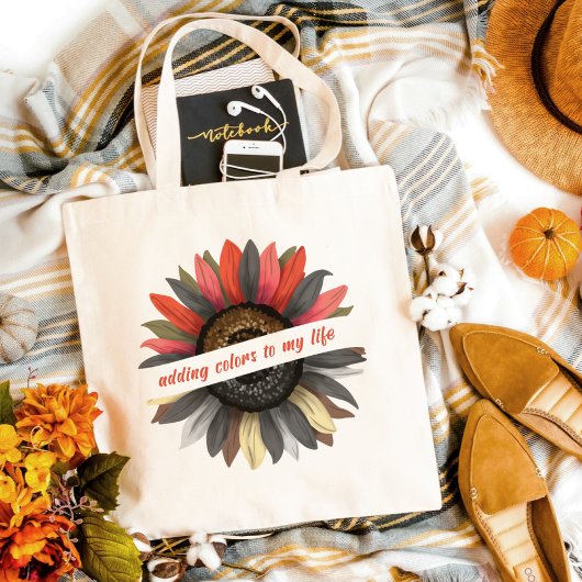 Fall Vibes Boho Sonnenblume Farbenfrohe Herbsttasc Tragetasche