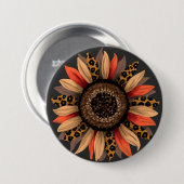 Fall Vibes Boho Sonnenblume Herbst Button (Vorne & Hinten)