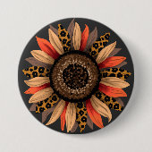 Fall Vibes Boho Sonnenblume Herbst Button (Vorderseite)