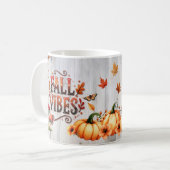 Fall Vibes Bunte Kürbis und Blätter Kaffeetasse (Vorderseite Links)