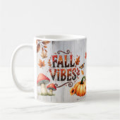 Fall Vibes Bunte Kürbis und Blätter Kaffeetasse (Links)
