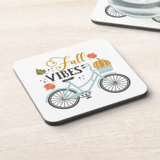 Fall Vibes by Bicycle Getränkeuntersetzer (Linke Seite)