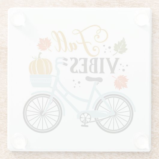 Fall Vibes by Bicycle Glasuntersetzer (Rückseite)