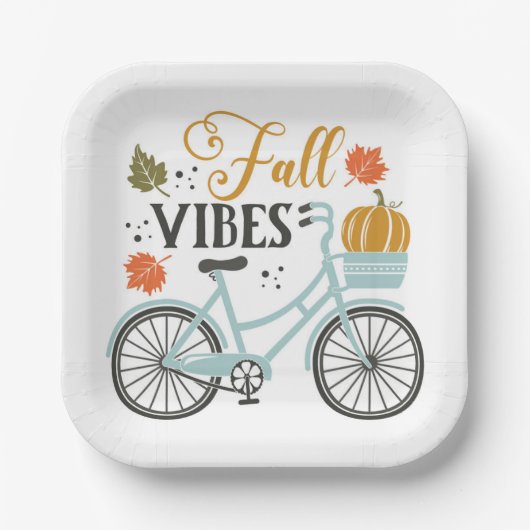 Fall Vibes by Bicycle Pappteller (Vorderseite)