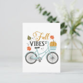 Fall Vibes by Bicycle Postkarte (Stehend Vorderseite)