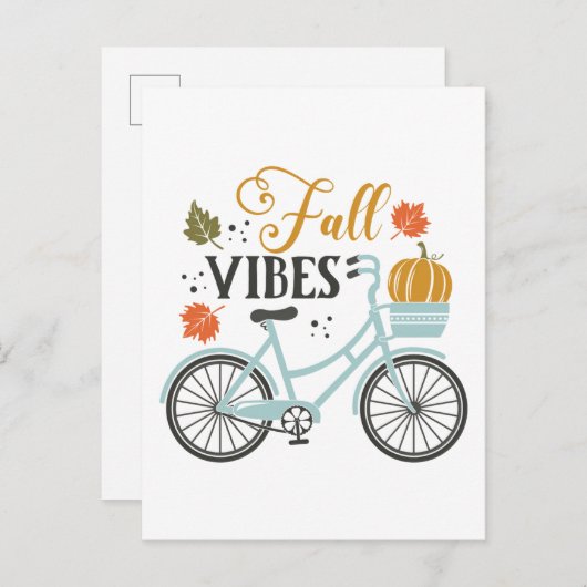 Fall Vibes by Bicycle Postkarte (Vorne/Hinten)