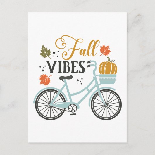 Fall Vibes by Bicycle Postkarte (Vorderseite)