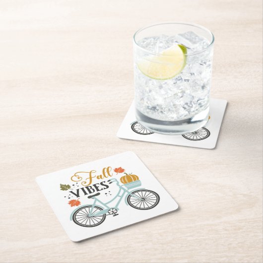 Fall Vibes by Bicycle Rechteckiger Pappuntersetzer (Vor Ort)