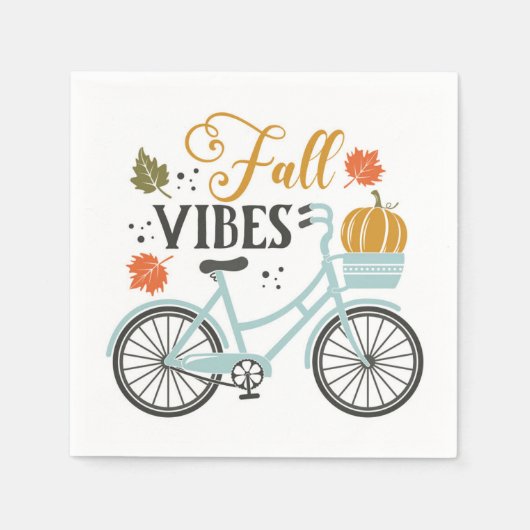 Fall Vibes by Bicycle Serviette (Vorderseite)