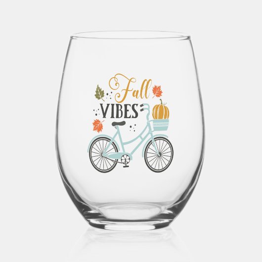 Fall Vibes by Bicycle Weinglas Ohne Stiel (Vorderseite)