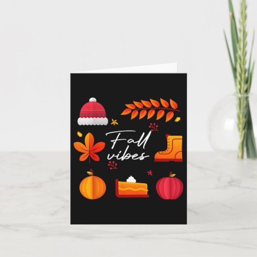 Fall Vibes Cosy Herbstsaison fallen Pumpkin Thanks Karte (Vorderseite)