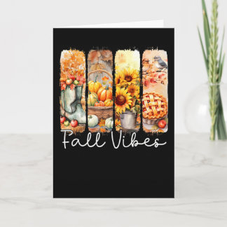 Fall Vibes Cozy Season Pumpkin Flower Pie Thanksgi Karte