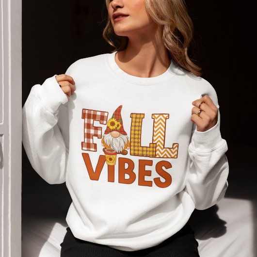 Fall Vibes Cute Autumn Gnome Sweatshirt