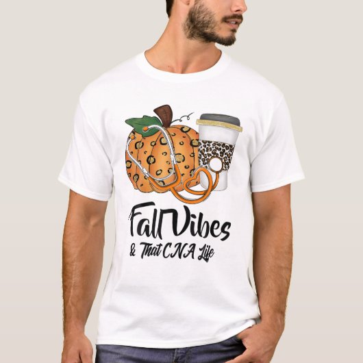 Fall Vibes, dass CNA Life RN Krankenschwester Herb T-Shirt (Vorderseite)
