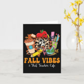 Fall Vibes, dass Lehrer Life Leopard Pumpkin Fall Karte (Gelbe Blume)