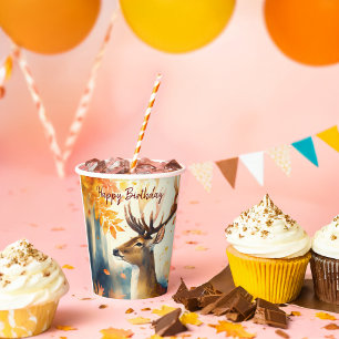 Fall vibes Deer - Geburtstag Pappbecher