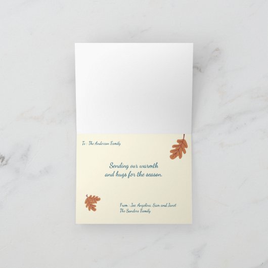 Fall Vibes Erntedank - Benutzerdefinierte Message- Karte (Innenseite)