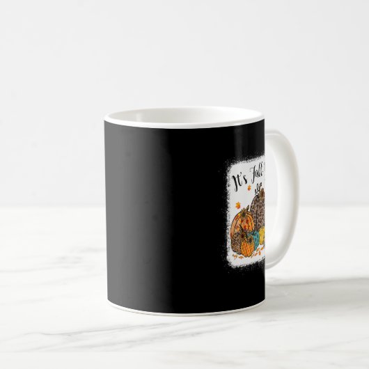 Fall Vibes Es ist Herbst Y'all Leopard Pumpkin Her Kaffeetasse (VorderseiteRechts)