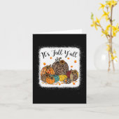 Fall Vibes Es ist Herbst Y'all Leopard Pumpkin Her Karte (Gelbe Blume)