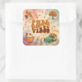 Fall Vibes Farbaufkleber Quadratischer Aufkleber (Tasche)