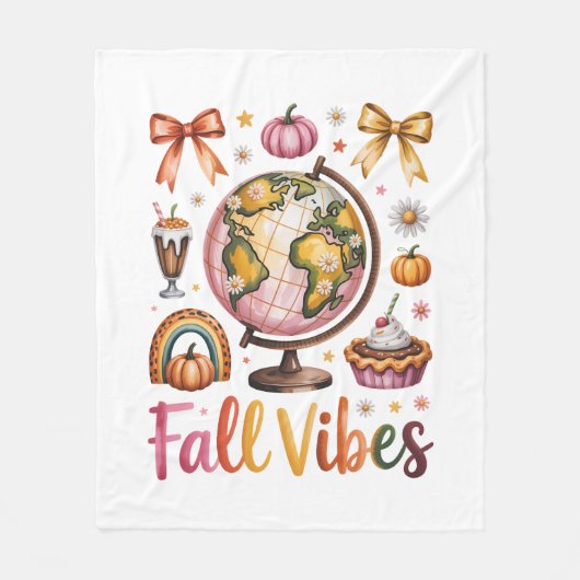 Fall Vibes Fleecedecke (Vorderseite)