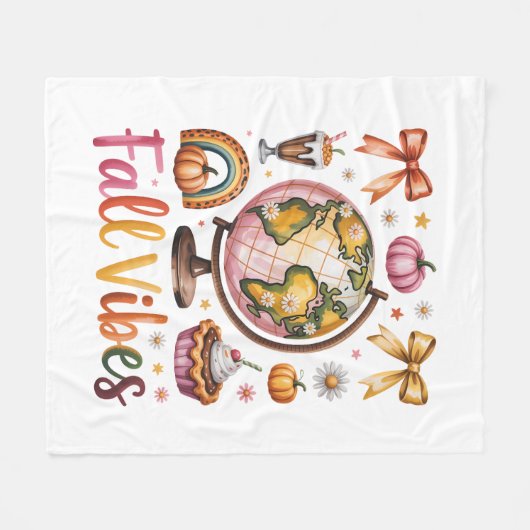 Fall Vibes Fleecedecke (Vorderseite (Horizontal))