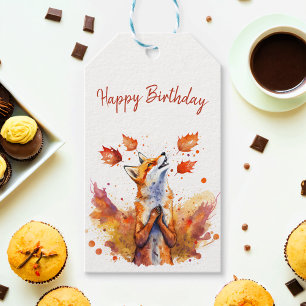 Fall vibes Fox - Geburtstag Geschenkanhänger