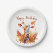 Fall vibes Fox - Geburtstag Pappteller (Vorderseite)