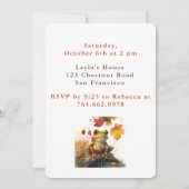 Fall vibes Frog - Einladungskarte zum Geburtstag Einladung (Rückseite)