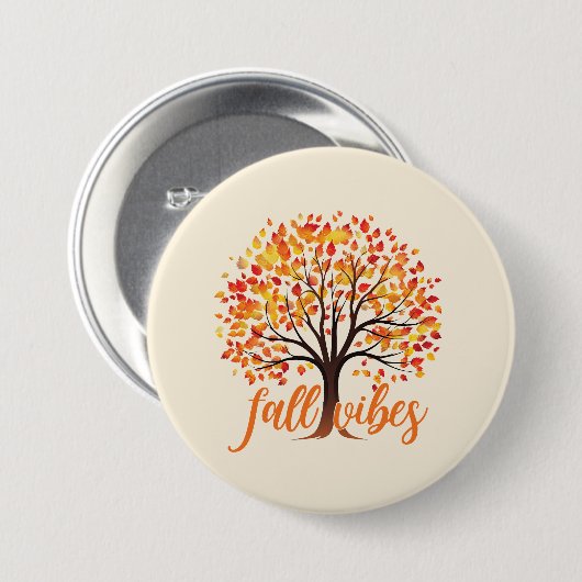 Fall Vibes - Gemütlicher Fall Tree Button (Vorne & Hinten)