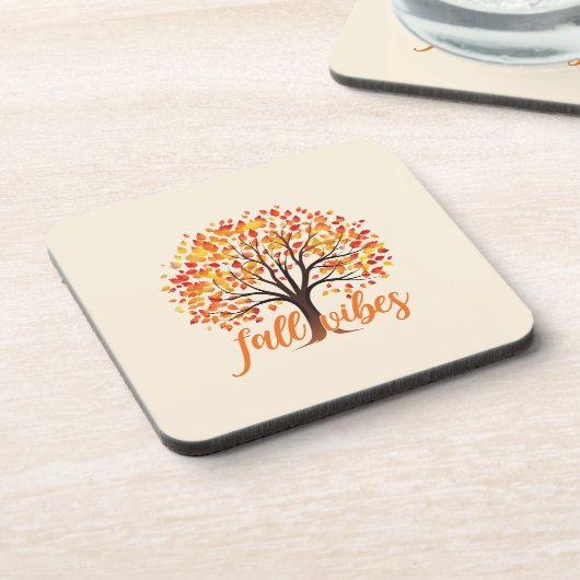 Fall Vibes - Gemütlicher Fall Tree Getränkeuntersetzer (Linke Seite)