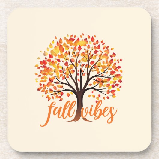 Fall Vibes - Gemütlicher Fall Tree Getränkeuntersetzer (Vorderseite)