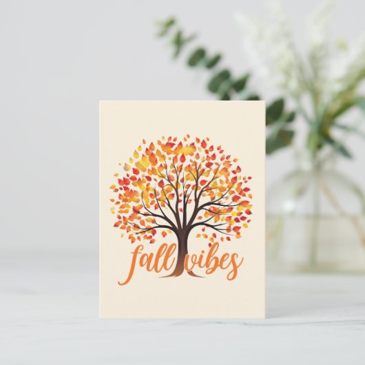 Fall Vibes - Gemütlicher Fall Tree Postkarte (Stehend Vorderseite)