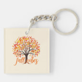 Fall Vibes - Gemütlicher Fall Tree Schlüsselanhänger (Rückseite)