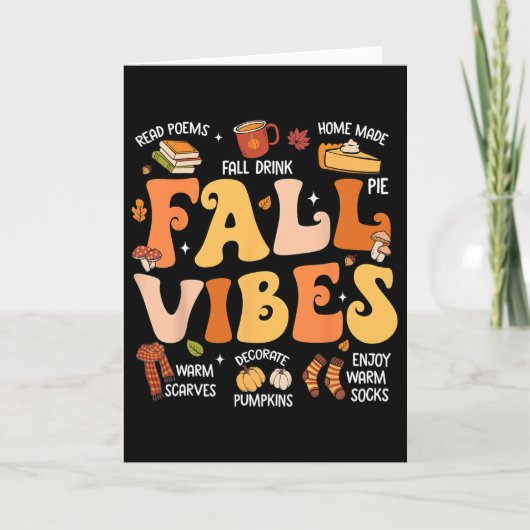 Fall Vibes Groovy Herbst Saison Pumpkin Gewürz Karte (Vorderseite)