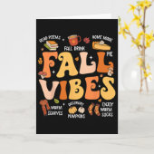 Fall Vibes Groovy Herbst Saison Pumpkin Gewürz Karte (Gelbe Blume)