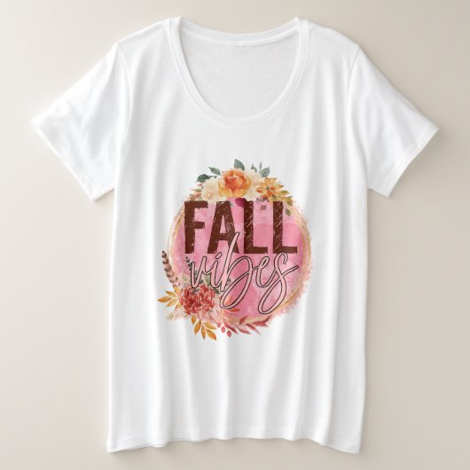 Fall Vibes Große Größe T-Shirt (Design vorne)