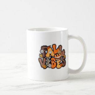 Fall Vibes Hello Fall Groovy Herbst Vintag Dank Kaffeetasse