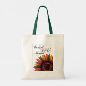 Fall Vibes Herbstboho Sonnenblume Dankend Tote Tas Tragetasche (Rückseite)