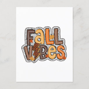 Fall Vibes Herbstlaubs Pumpkin Gewürz Erntedank Feiertagspostkarte